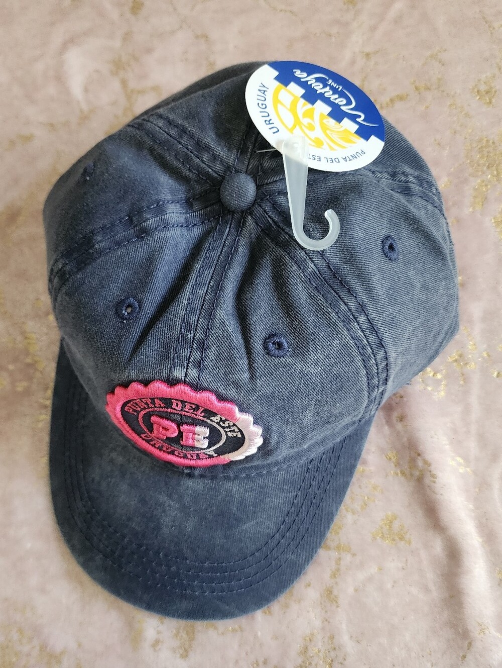 URUGUAY | Faded Blue Baseball Cap with Pink Patch - Picture 8 of 17